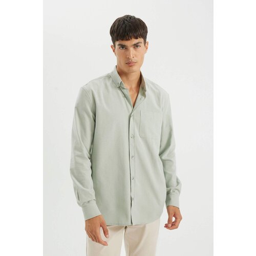 Defacto DFC - Regular Fit Polo Collar Oxford Long Sleeve Shirt Slike