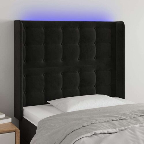  Uzglavlje crno 103x16x118/128 cm bar&amp;scaron;unasto Slike