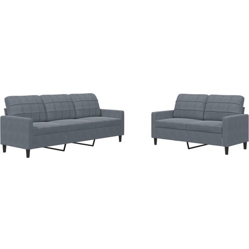 Maison Chic Sedežna garnitura - kavč 2-delna z blazinami temno siv žamet, (21729196) Cene