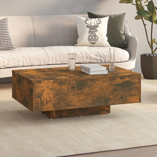 vidaXL Klubska mizica dimljeni hrast 85x55x31 cm konstruiran les Cene