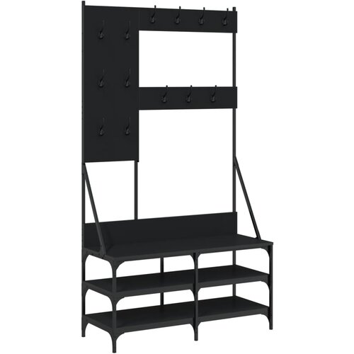 Maison Chic Regal za oblačila s prostorom za čevlje - Polica za čevlje črn 100x40x184 cm, (21777468) Slike