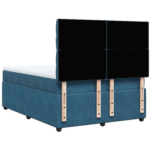 VidaXL Krevet s oprugama i madracem plavi 140x200 cm bar&amp;scaron;unasti Slike