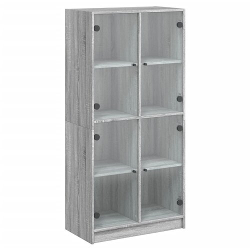Maison Chic Visoka omara - Komoda - Predalnik z vrati siva sonoma 68x37x142 cm inženirski les, (21719690) Cene