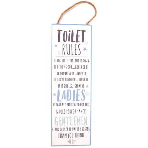 Widdop &amp;amp; Co. Love Life - Zidna dekoracija - Love Life, Toilet Rules, 30cm Slike