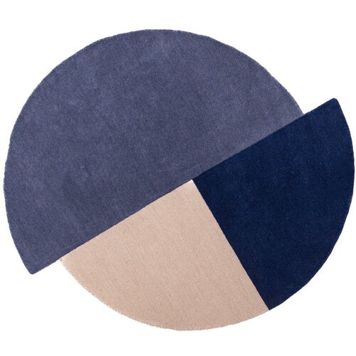 Flair Rugs Modra ročno tkana volnena okrogla preproga ø 200 cm Mia Segment – Cene