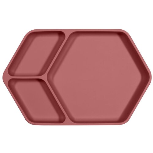 Kindsgut crveni silikonski dječji tanjur Squared, 25 x 16 cm Slike