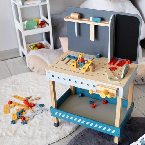 ECO TOYS Stol za igru Mali Majstor od 47 elementa Slike