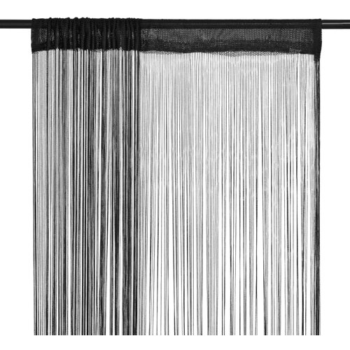 vidaXL Zavese iz nitk 2 kosa 100x250 cm črne barve, (20597155) Cene