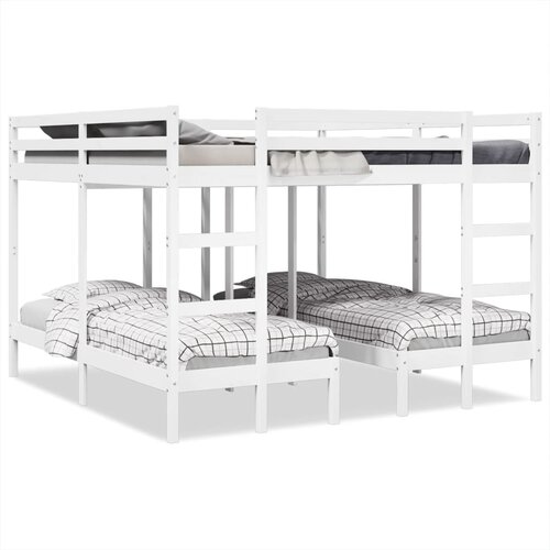 vidaXL Okvir za trojni pograd bel 140x200/70x140 cm trdna borovina Cene