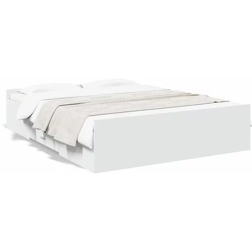  Okvir kreveta s ladicama bijeli 150 x 200 cm konstruirano drvo