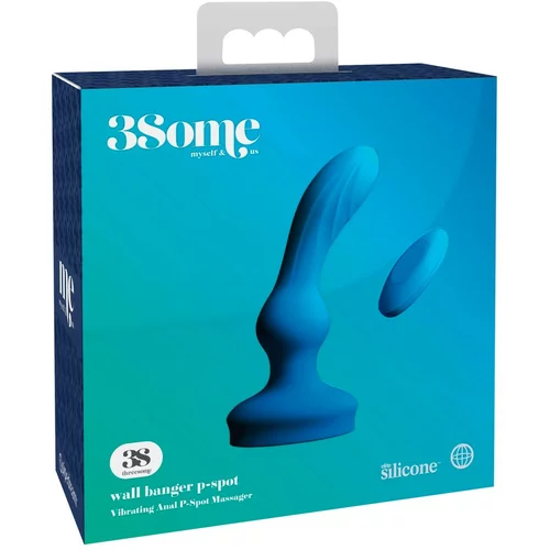 Threesome 3Some wall banger P-Spot - vibrator za prostato z radijskim upravljanjem (modri)