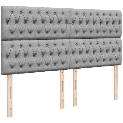 VidaXL Krevet s oprugama i madracem svjetlosivi 200 x 200cm od tkanine Slike