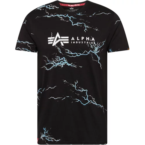 Alpha Industries Majica svijetloplava / crna / bijela