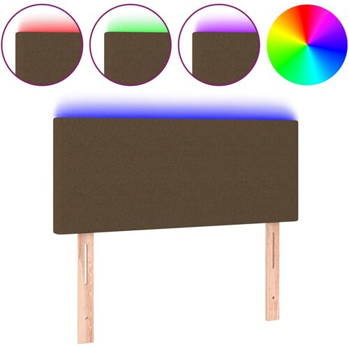 Maison Chic led posteljno vzglavje - vzglavna omarica - nočna omarica temno rjavo 80x5x78/88 cm blago, (21707951) Slike