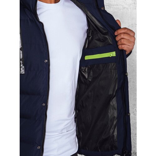 DStreet men's winter quilted jacket dark blue Cene