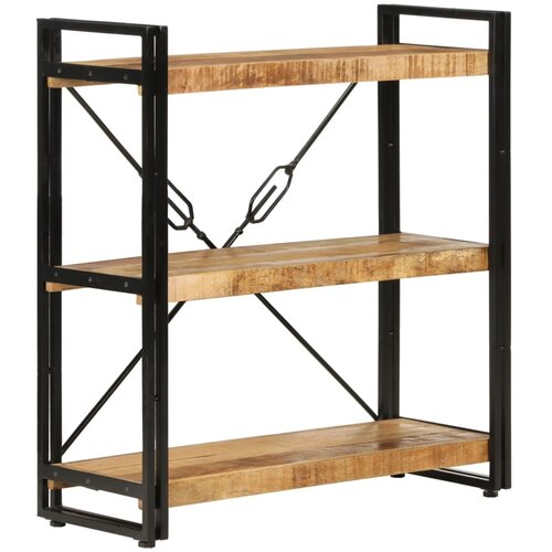 VidaXL Knjižna omara 3-nadstropna 77x30x80 cm trden mangov les železo Slike