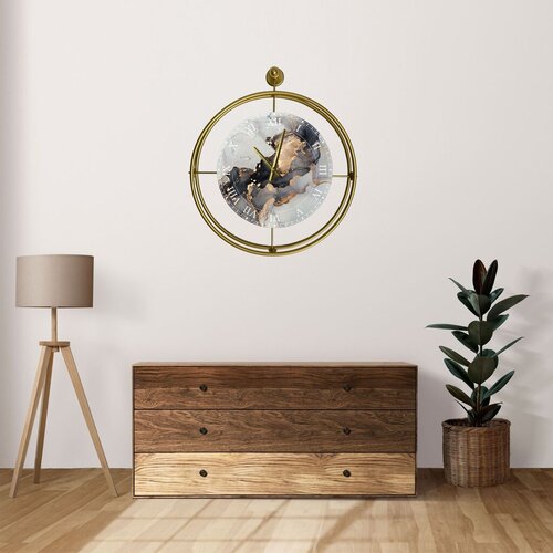 Wallity Zidni sat Mclock-00123, 58x65x7 cm, zlatna boja Slike