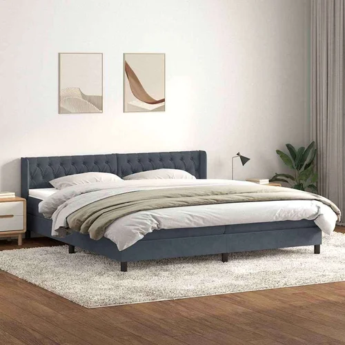 Box spring krevet s madracem tamnosivi 200x220 cm baršunasti