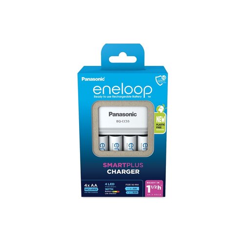 Panasonic Smart &amp;amp; Quick BQ-CC55 +4x eneloop AA punjač okruglih stanica nikalj-metal-hidridni micro (AAA), mignon (AA) Slike