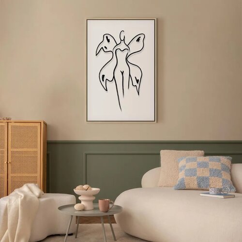  Slika - Butterfly Woman (1 Part) Vertical 40x60 U prirodnom drvenom okviru Slike