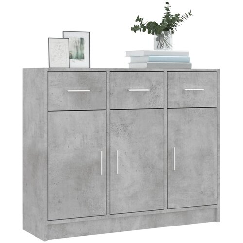  Komoda siva boja betona 91x28x75 cm od konstruiranog drva Slike