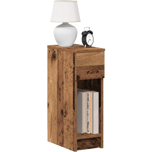VidaXL Nočna omarica z predalom starinski les 20x36x60 cm Slike