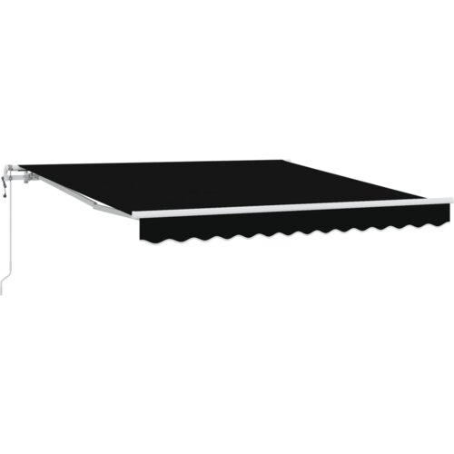 VidaXL Automatska Uvlačiva Tenda Crna 350x250 cm, Fabrika za zamjenu tende za okvir 3,5x2,5 m Crna Slike