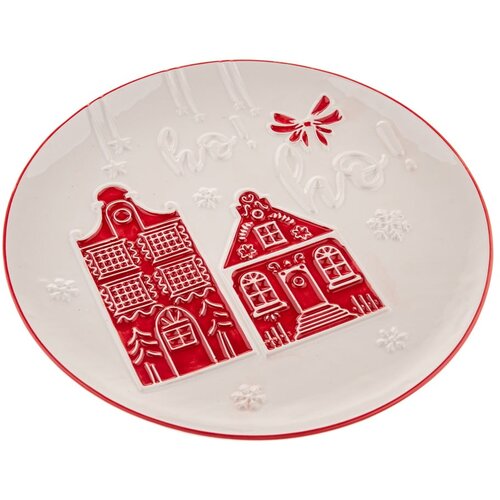 Dakls Bijeli keramički tanjur s božićnim motivom za serviranje ø 26 cm Christmas cottage – Cijene