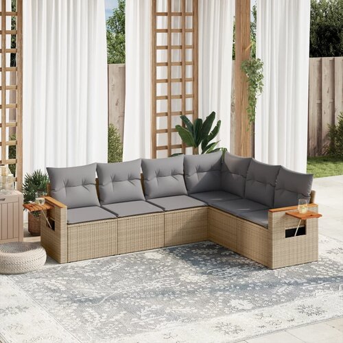  6-dijelni set vrtnih sofa s jastucima od poliratana Slike