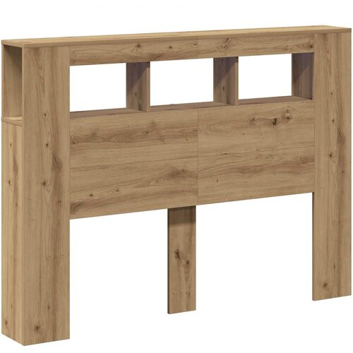  LED uzglavlje boja hrasta artisan 140x18,5x103,5 cm drveni Slike