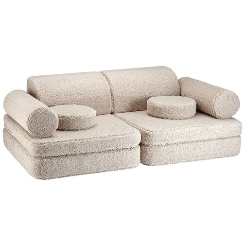 Wigiwama Svetlo rjava otroška sedežna garnitura iz tkanine bouclé 132 cm Settee – Cene