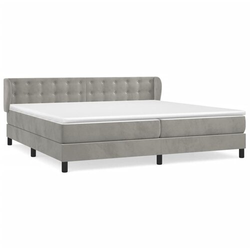Maison Chic Box spring postelja - Vzmetna postelja z vzmetnico svetlo siva 200x200 cm žamet SL21396, (21892864) Cene