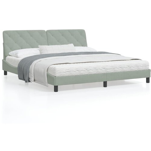 VidaXL Okvir za krevet s uzglavljem svjetlosivi 180x200 cm bar&amp;scaron;unasti Slike