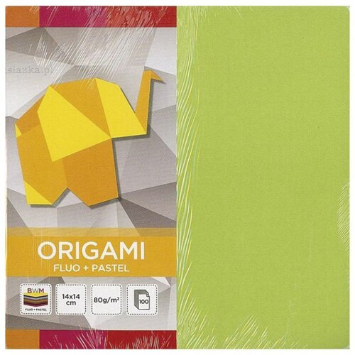  PAPIR ORIGAMI 14X14 CM 80G PK100 FLUO PLUS PASTEL INTERDRUK Slike
