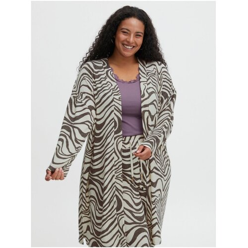 Fransa Brown-White Patterned Ladies Cardigan - Ladies Slike