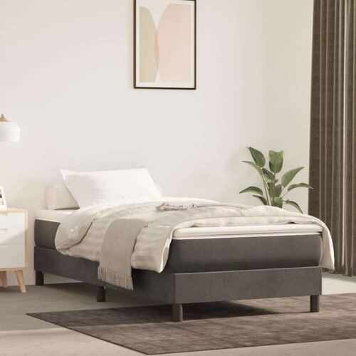 Box spring krevet s madracem tamnosivi 90x200 cm bar&amp;scaron;unasti Slike