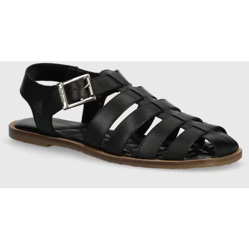 Barbour Usnjeni sandali Macy ženski, črna barva, LFO0683BK12