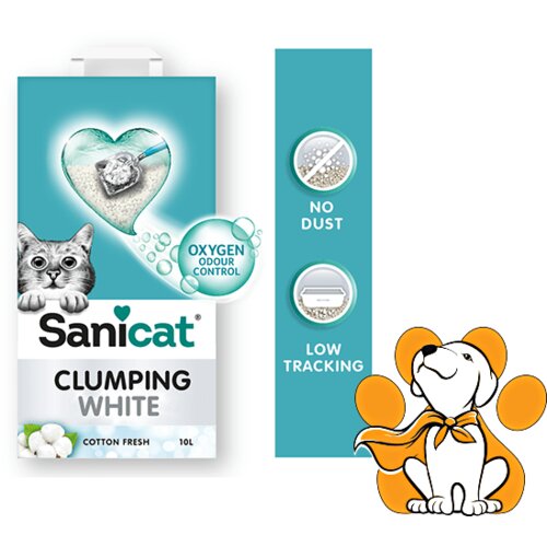 Sanicat posip Za Mačke Upijajući Classic Cotton Fresh, Sepiolit 20L Slike