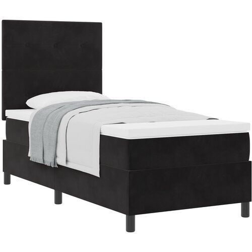 vidaXL Box Spring Postelja z Blazino Črna Enosobna Žamet, (22051972) Cene
