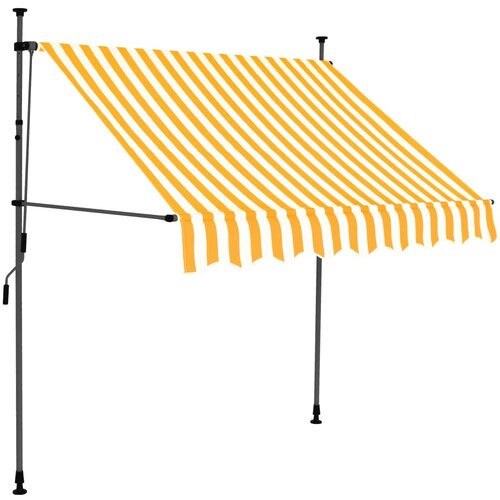 Maison Chic Ročno zložljiva tenda - Senčniki z LED lučkami 150 cm bela in oranžna, (22041460) Slike