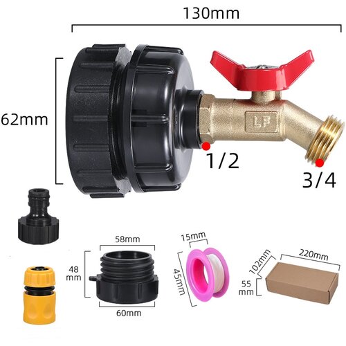 INF IBC Tote Tank Adapter Set z medeninasto pipo in dodatki, (21275595) Cene