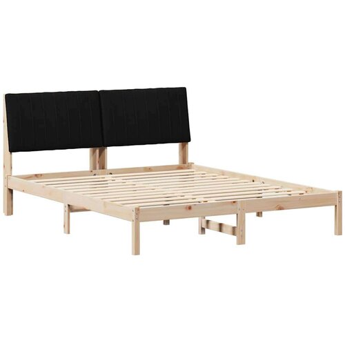  Okvir za krevet s uzglavljem Smeđa 150 x 200 cm tkanina Slike