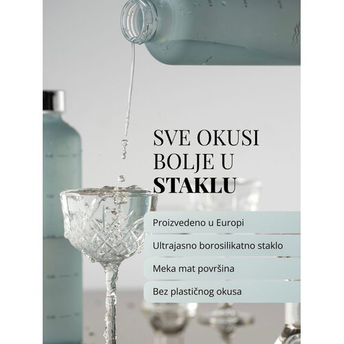 Equa staklena boca, Mismatch Water O&amp;#039;clock, BPA free, 750ml Slike