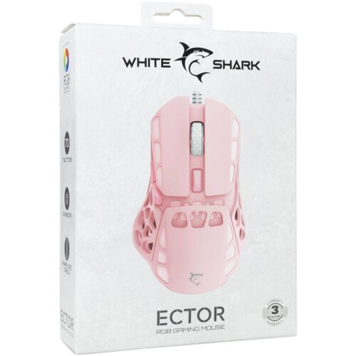 WHITESHARK Ector GM-5016 gaming mi&amp;scaron; 12.000 DPI, rozi Slike