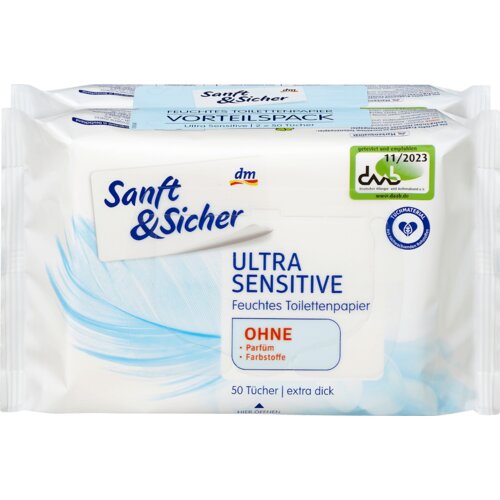 Sanft&Sicher ULTRA SENSITIVE vlažni toalet papir, 2x50kom 100 kom Cene