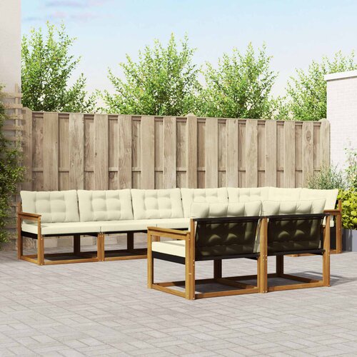  Set vanjskih sofa 8 kom. Prirodna i krem Smeđa 406 x 168,5 x 73 cm Slike