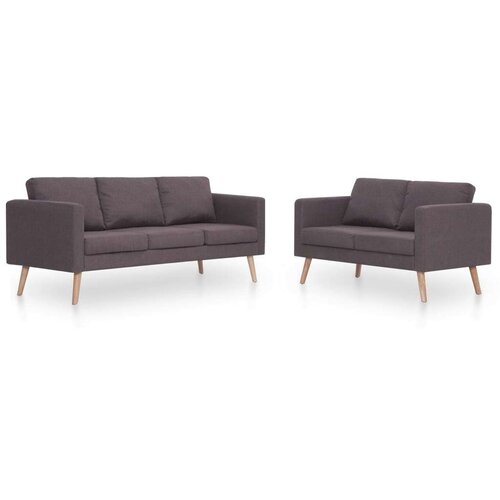  2-dijelni set sofa od tkanine bež Slike