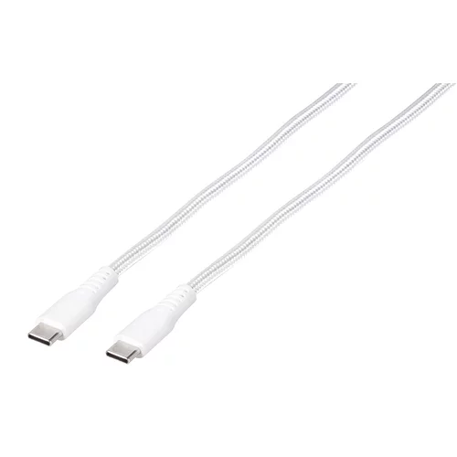 Vivanco Kabel 62397, USB Type-C na USB Type-C, 0.5m, pleteni, bijeli