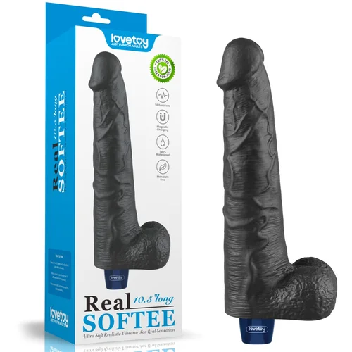 Lovetoy 2024 Vibracijski Penis Lovetoy Real Softee Black 10,5''