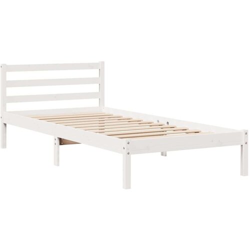 vidaXL Krevet s regalom z knjige bez madraca bijeli 100x200cm borovina Cene